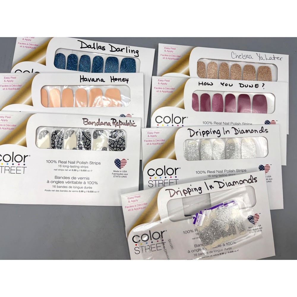 Color Street Nail Polish Strips 6‎ Sets Lot Dallas Darling Havana Honey Bandana